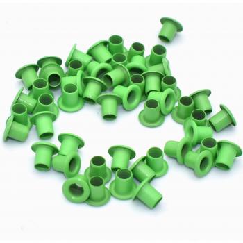 Green Metal Eyelet Grommets 2mm with Washers for DIY Accessories - 50 Pack