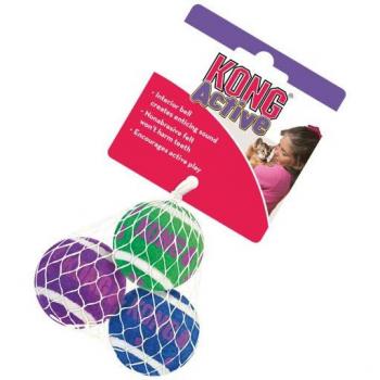 KONG Palline da tennis con campanelline per gatti - 3 pz