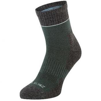 Sealskinz Morston Solo QuickDry Ankle Length Socks - Olive Green / Grey Marl / Cream / Large