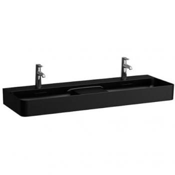Lavabo Doble Laufen, 1200x420mm, Sin Agujero, Negro Mate