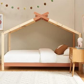 Lit enfant terracotta CHARLY 90x190 - HOMIFAB - A lattes - Bois massif