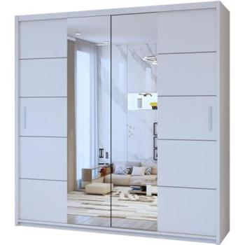White Double Mirror Sliding Closet Jacklin 150x217