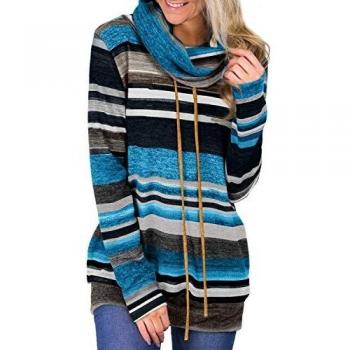 Blu Sicuro Blencot Pullmanico Donna Manica Lunga Felpa Collo Alto L