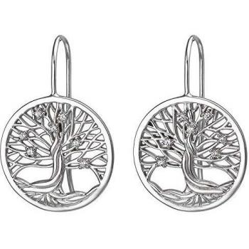 Ohrhänger Baum 925 Sterling Silber mit 14 Zirkonia