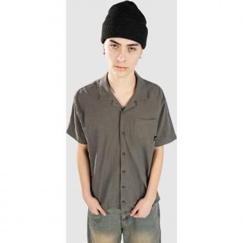 Chemise de lin bleu tomate classique verte