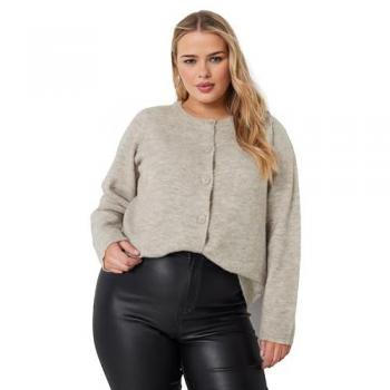 Curve‑Fit Natural Button Cardigan