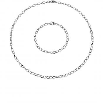 KLiNGEL Damen 2‑tlg. Schmuck-Set – Roségold–Silber Mix – 3 Teile