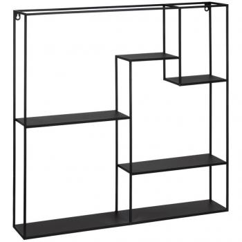 Étagère en Métal Noir 70 cm x 13 cm x 70 cm