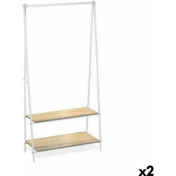 Perchero de Pie Confortime 80x40x160 cm – Elegancia en Blanco y Madera
