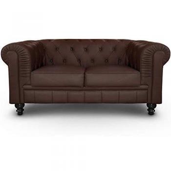 Canapé Chesterfield Classique 2 Places Marron
