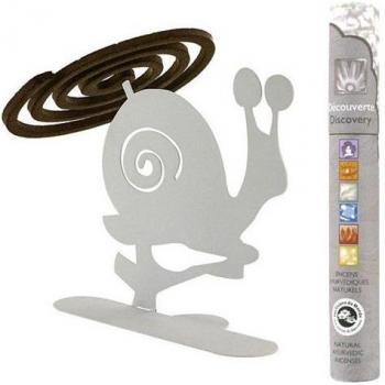 Soporte para espirales de incienso caracol blanco + 14 varitas de incienso