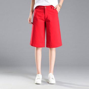 Pantalones cortos de mujer de media pierna cintura alta verano