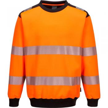 Portwest PW3 Hi Vis Crew Neck Sweatshirt Orange / Black S
