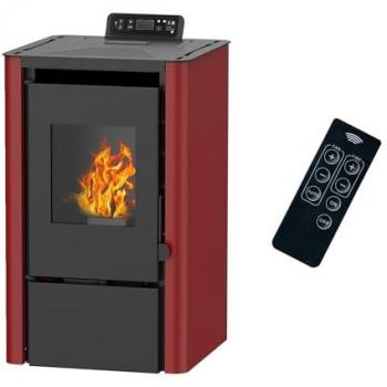 Estufa de aire de pellets Sannover Anita 7,6 kW Burdeos