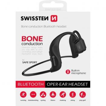 Auriculares Bluetooth Inalámbricos de Conducción Ósea Swissten - Negro