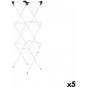 Stendibiancheria Pieghevole Verticale 47 x 41 x 136 cm Bianco e Nero (5 Unità)