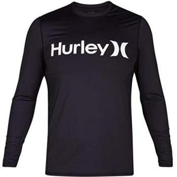 Haut de surf Hurley M One&Only Surf Shirt L/S pour homme, couleur noire, taille 2XL (Taille Fabricant : XXL)