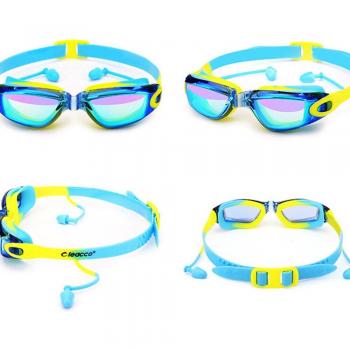 Kids Swim Goggles Large Frame Anti-Fog Waterproof for Ages 3-15