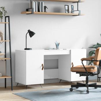 VIDAXL - Scrivania Bianco Lucido 140x50x75 cm in Legno Multistrato