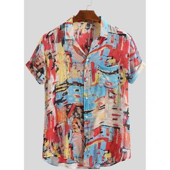 Camisa de manga corta para hombre, algodón ligero y transpirable
