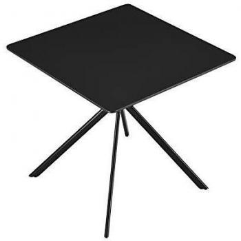 Table de Cuisine 2 Personnes Noir MDF Métal 78cm x 78cm x 75cm