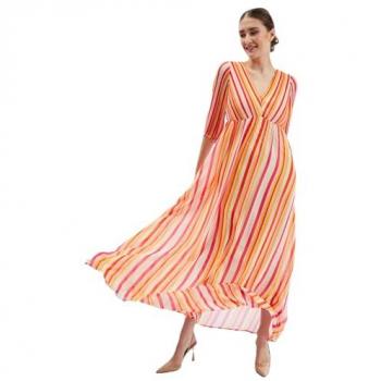 Rochie ORSAY maxi cu nuanțe oranj și roz