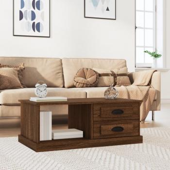 Brown Oak Engineered Wood Coffee Table 90x50x35 cm