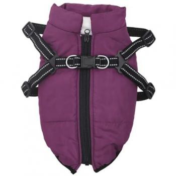 Waterproof Reflective Dog Coat with Harness by vidaXL (Purple, Medium)