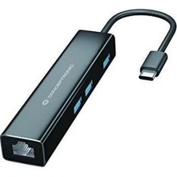ADAPTADOR USB-C A GIGABIT ETHERNET RJ45 CONCEPTRONIC CON HUB
