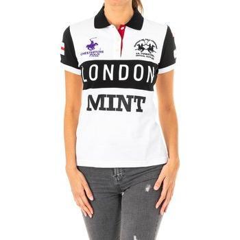 La Martina Women's Polo Shirt with Contrast Lapel Collar 2WPG79 - Multicolour Cotton - Size Large