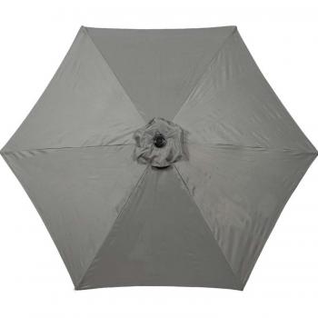 Extra Large Crank and Tilt Umbrella with Brushed Aluminium Frame and Grey Canopy, 2.5m