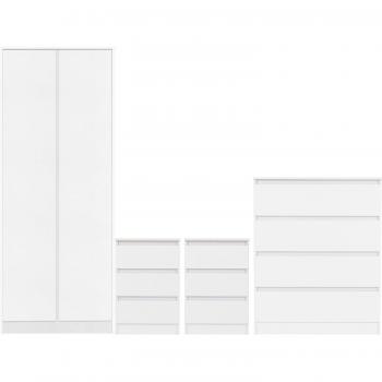 Walker Double Wardrobe Bedroom Furniture Set - White