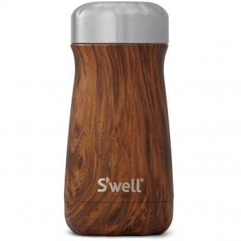 S'well Reusable Water Bottle, Stainless Steel & Teakwood Lid, 350ml
