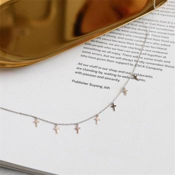 925 Sterling Silver Simple Cross Necklace for Women - Exquisite Clavicle Chain H515