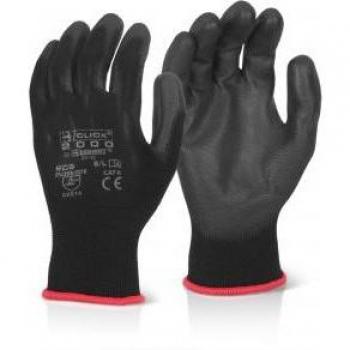 B-Click 2000 PU Coated Glove Black - Size Black - Size L - Pack of 10