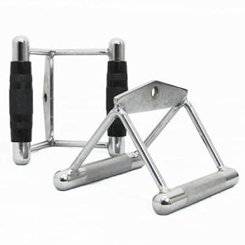 KOMODO Double Seated V Row Close Grip Handle Multi Gym Cable Attachment Bar Twin Lat