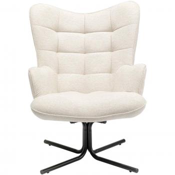 Fauteuil pivotant en tissu crème Kare Design