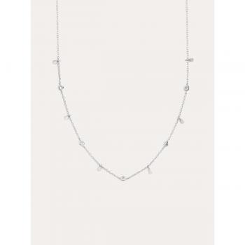 Collar Singularu Mini Spark Drop Plata - Cadena en Plata de Ley 925 con Acabado en Rodio de 18 Kt y Circonitas - Collar de Largo 35cm +5cm de Alargador - Joyas para Mujer