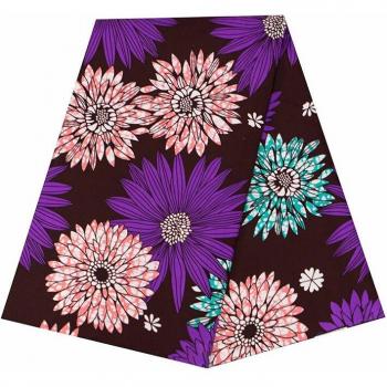 Ankara Fabric - Real Wax Polyester with Floral Print, 3/6 Yards