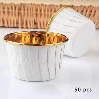 50Pcs Disposable Cake Cup Wrappers - Coated Paper Baking Tools