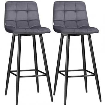 HOMCOM Juego de 2 Taburetes de Bistro, Verde, 42 x 47 x 105 cm