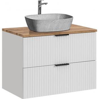 Meuble Vasque Adriel Effet Pierre Blanc 80cm