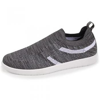 Baskets Confort Femme Slip-on à Bandes Isotoner Gris Chiné 38