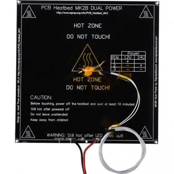 Mendel MK2A PCB Heatbed 214 * 214 * 2mm with LED and Resistor