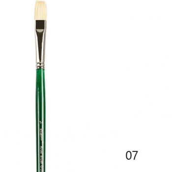 Flat-headed Pig Bristle Paint Brush for Water Gouache Oil