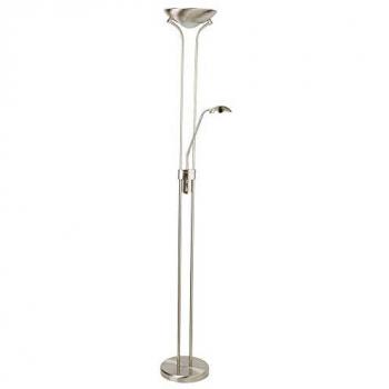 LED-Stehleuchte Mutter & Kind, silber, Leselampe, dimmbar