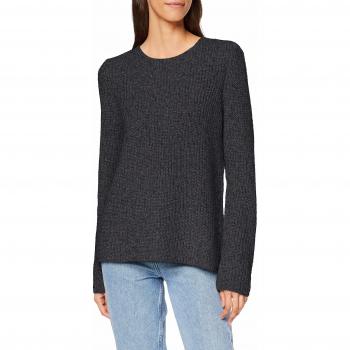 Vila NOS Vigood O-Neck Knit Top-Noos Camisa Manga Larga Gris (Melange Oscuro)