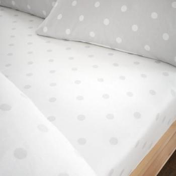 Brushed Polka Dot Cotton Fitted Sheet