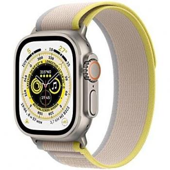 Apple Watch Ultra GPS+Cellular 49mm Titanio Trail Loop S/M - Giallo/Beige EU