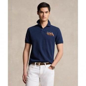 Koszulka polo z wyhaftowanym motywem w kroju slim fit
